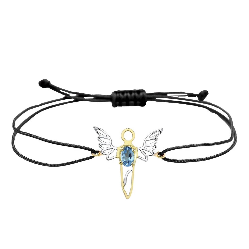 Güç Meleği Mavi Topaz Altın Bileklik (Sandalfon)
