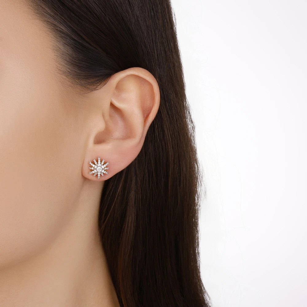 0.57 Karat Pırlanta Güneş Küpe