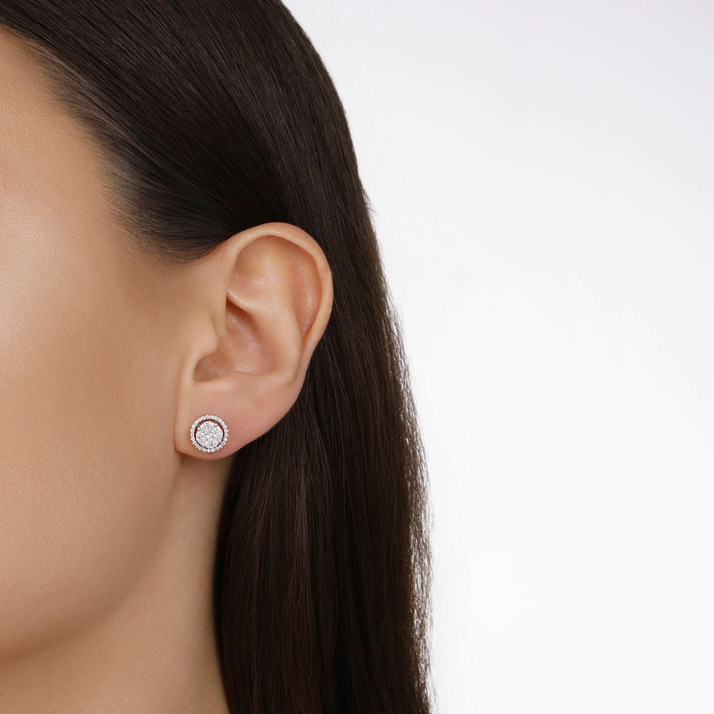 0.92 Karat Pırlanta Effect Küpe