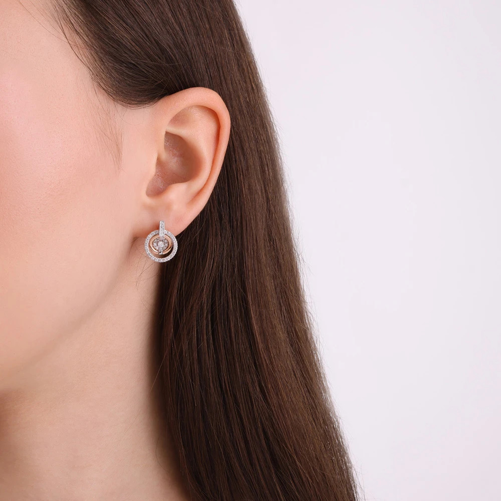 0.63 Karat Pırlanta Tasarım Küpe