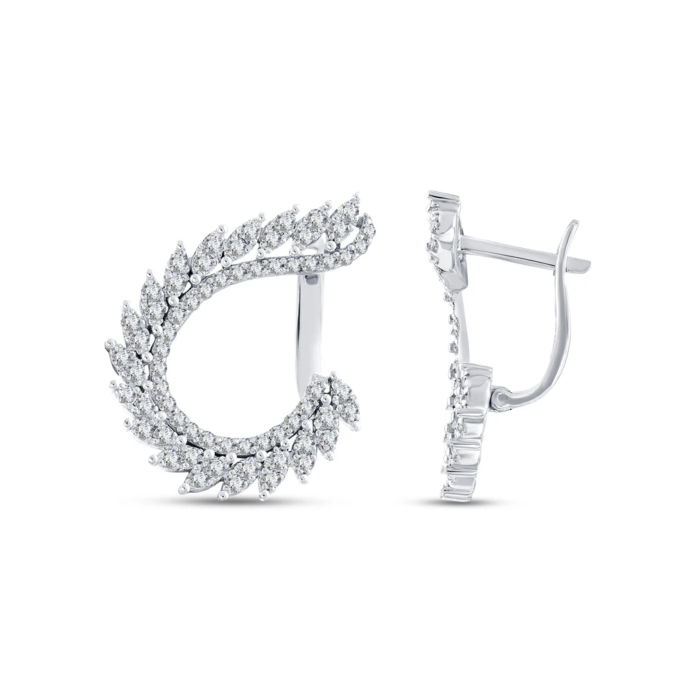 0.92 Karat Pırlanta Tasarım Küpe