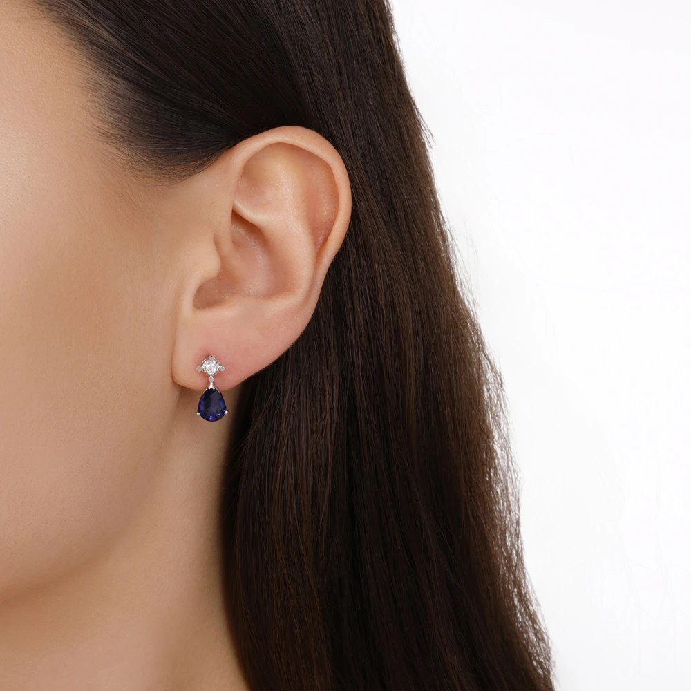 Pırlanta Safir Küpe Gouda