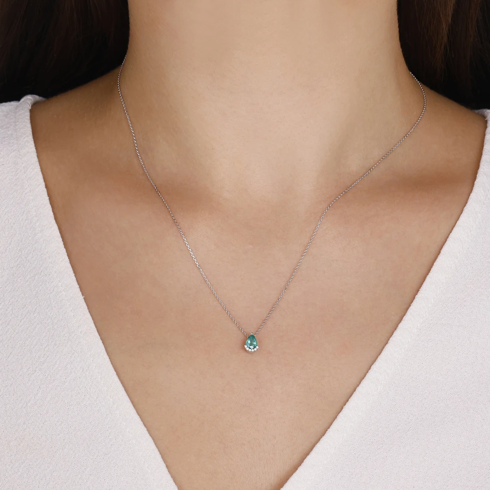 Damla Kesim Pırlanta Zümrüt Kolye