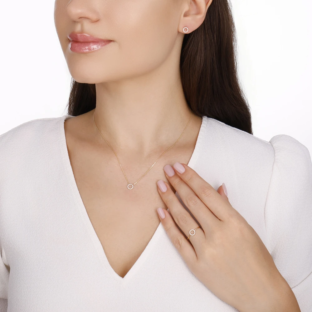 0.11 Karat Pırlanta Çember Model Küpe