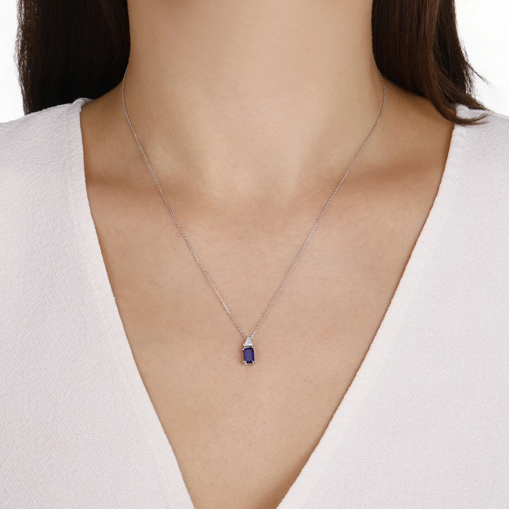 0.85 Karat Safir Pırlanta Kolye