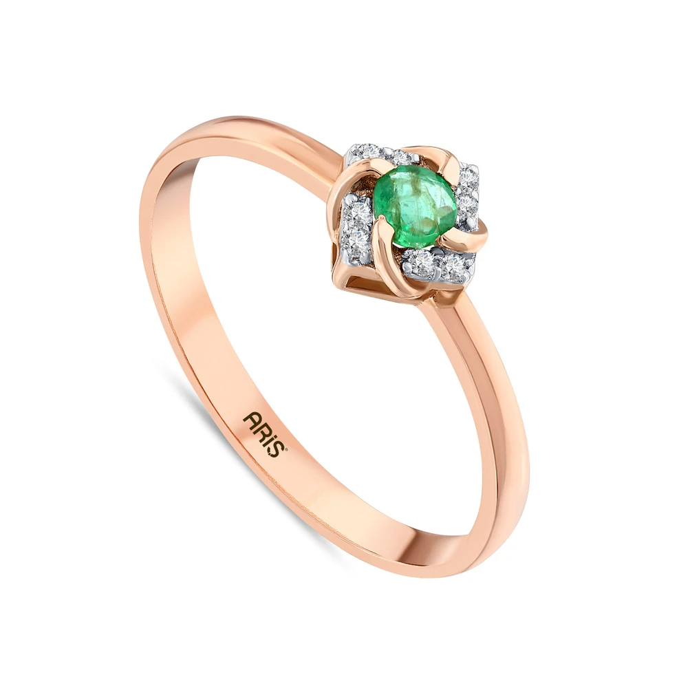  0.16 Karat Zümrüt Pırlanta Yüzük