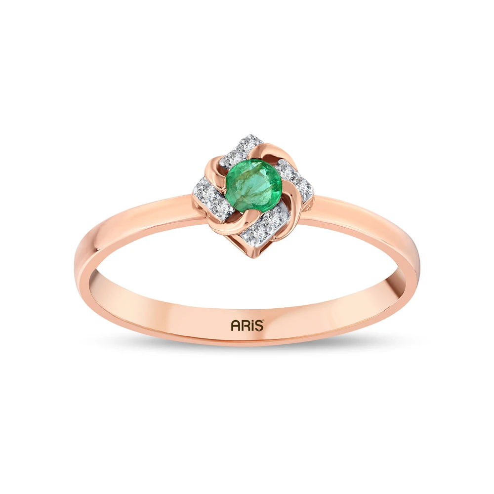  0.16 Karat Zümrüt Pırlanta Yüzük