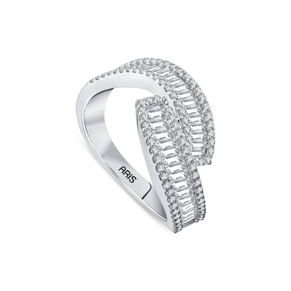 1.08 Karat Baget Pırlanta Çapraz Yüzük