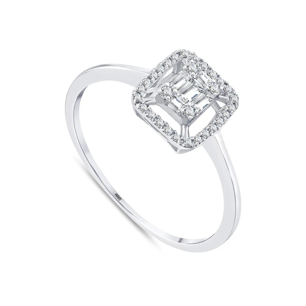 0.16 Karat Pırlanta Baget Yüzük