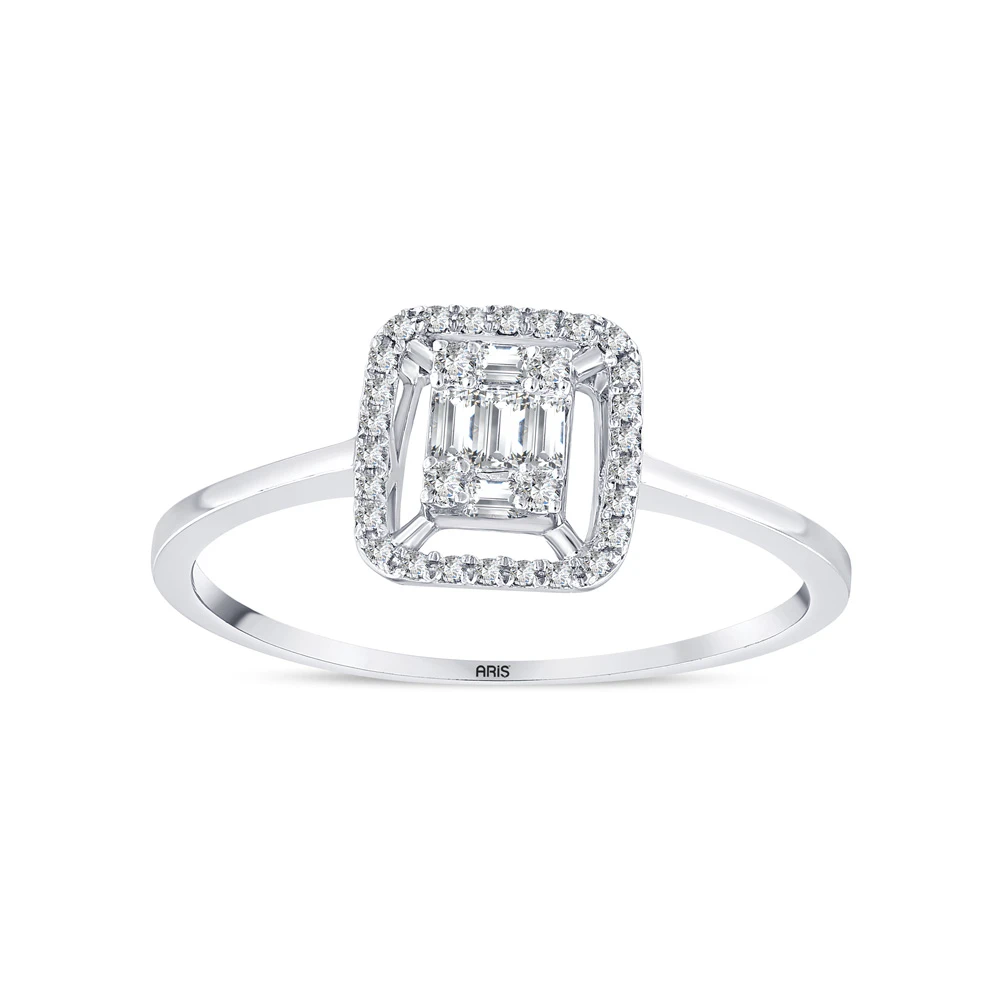 0.16 Karat Pırlanta Baget Yüzük