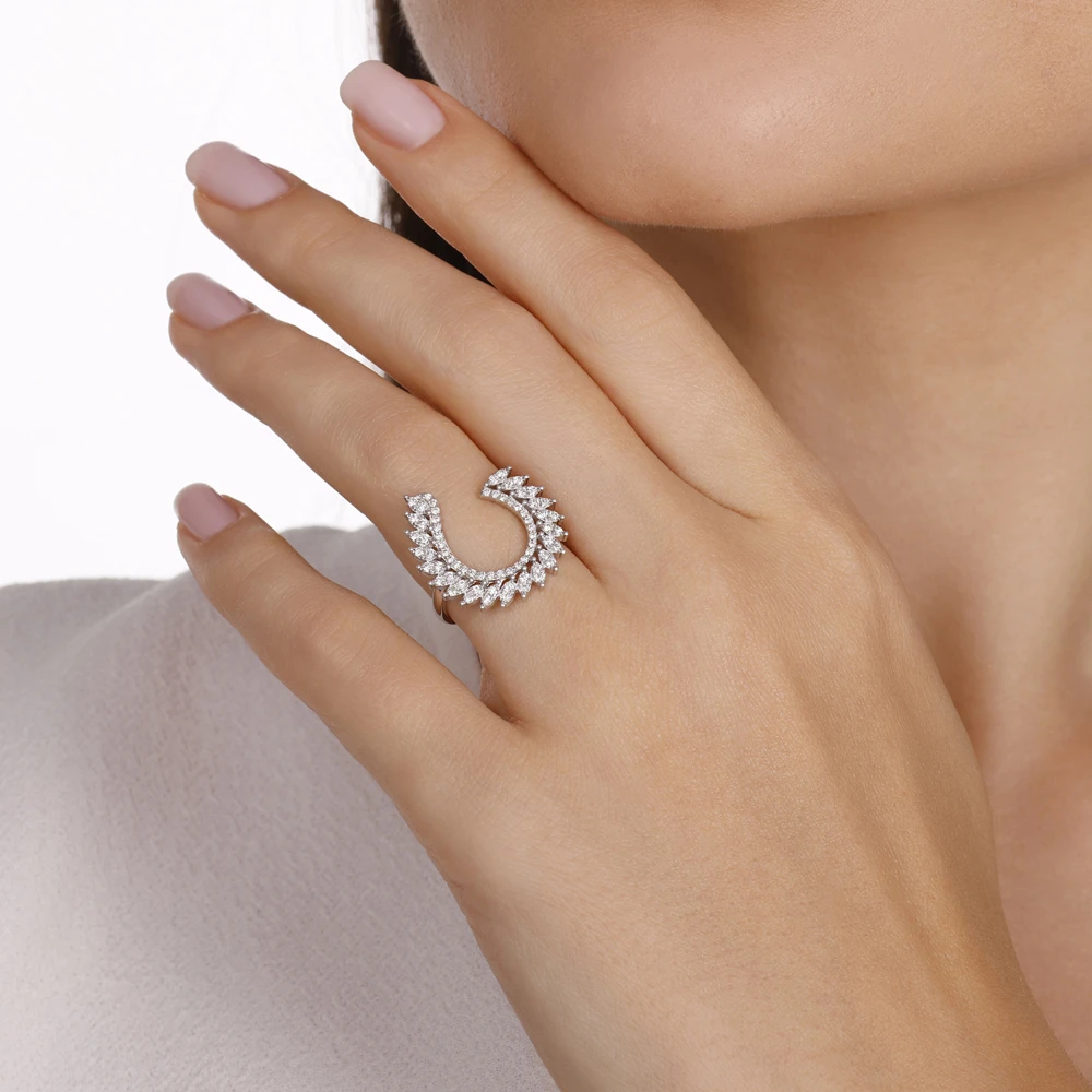 0.66 Karat Pırlanta Damla Model Yüzük