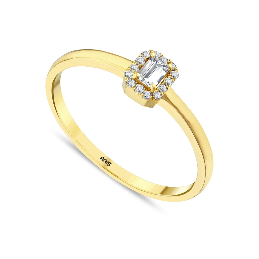 0.11 Karat Baget Kesim Pırlanta Yüzük