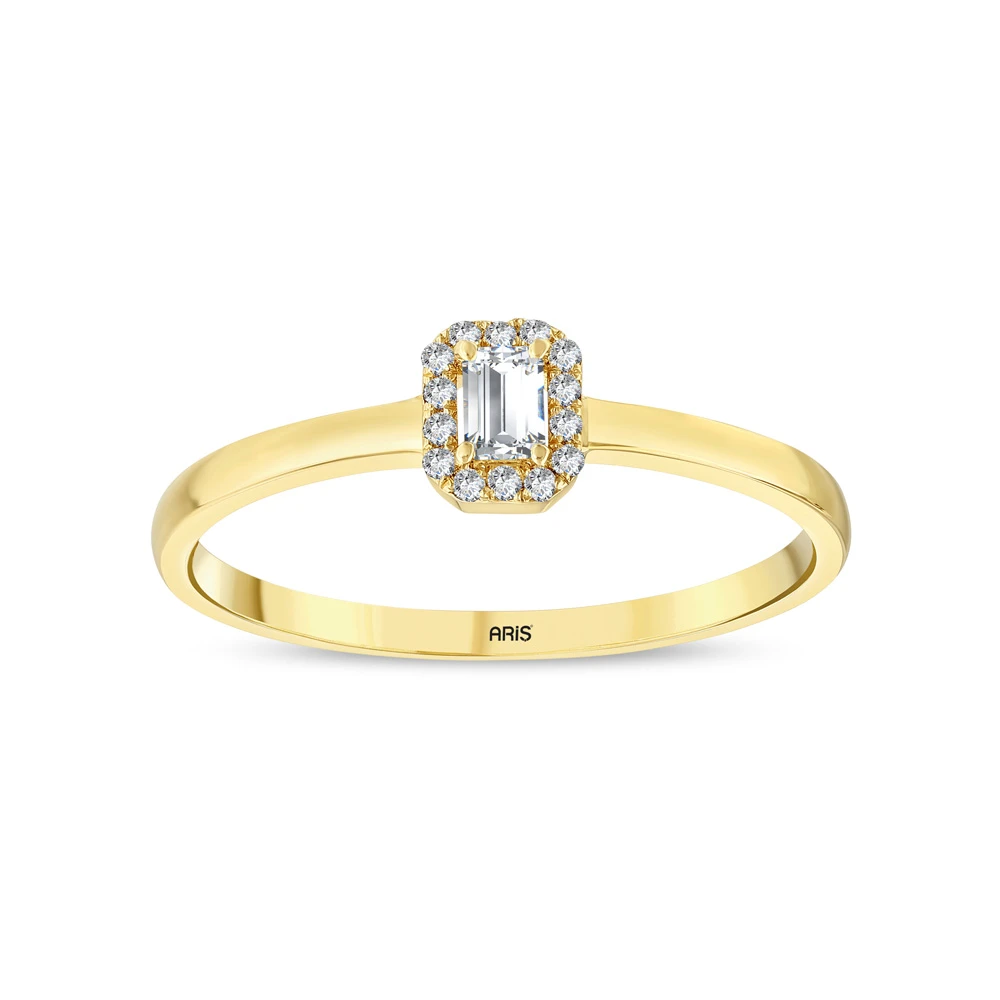 0.11 Karat Baget Kesim Pırlanta Yüzük