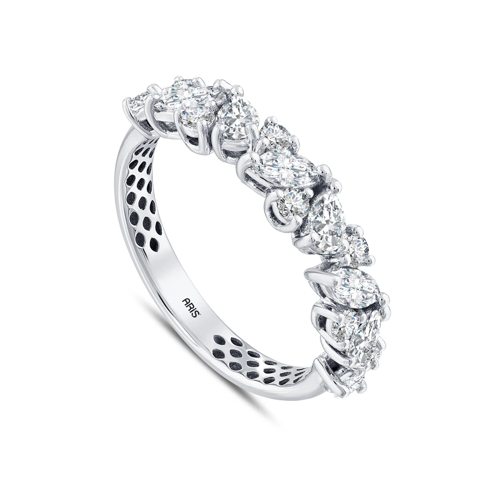 0.98 Karat Pırlanta Tasarım Yarımtur Yüzük