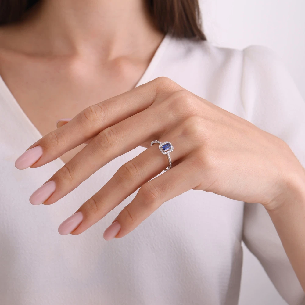 0.56 Karat Safir Pırlanta Yüzük