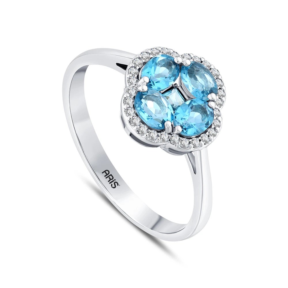 London Blue Topaz Pırlanta Şans Yüzük