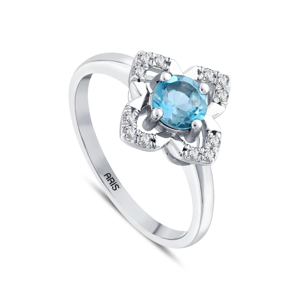 London Topaz Blue Pırlanta Şans Yüzük