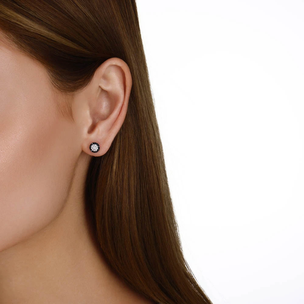 Siyah ve Beyaz Pırlantalı Küpe