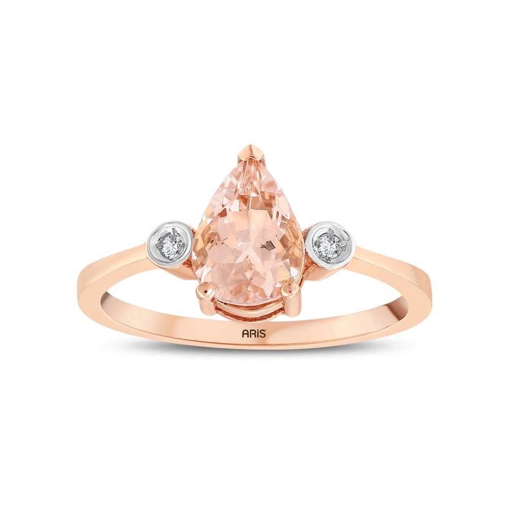 1.12 Karat Morganit Damla Kesim Yüzük