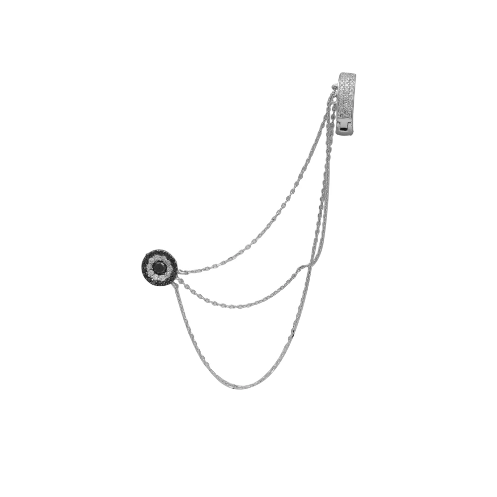 Zincirli Siyah Pırlanta Küpe