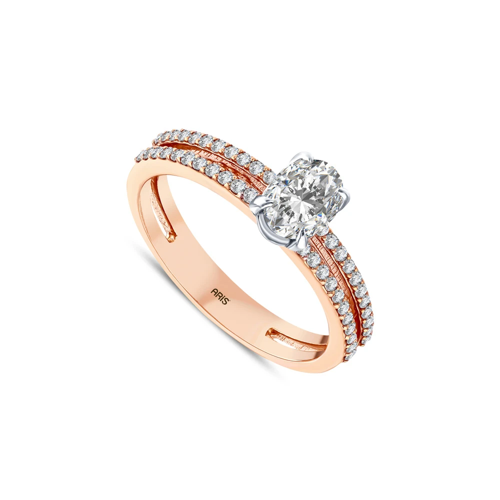 L'oval 0.83 Karat Oval Uluslararası Sertifikalı Kesim Tektaş Yüzük