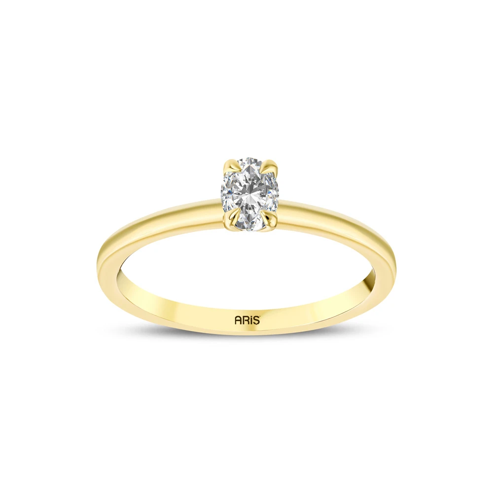 L'oval 0.52 Karat Oval Kesim Uluslararası Sertifikalı Tektaş Yüzük