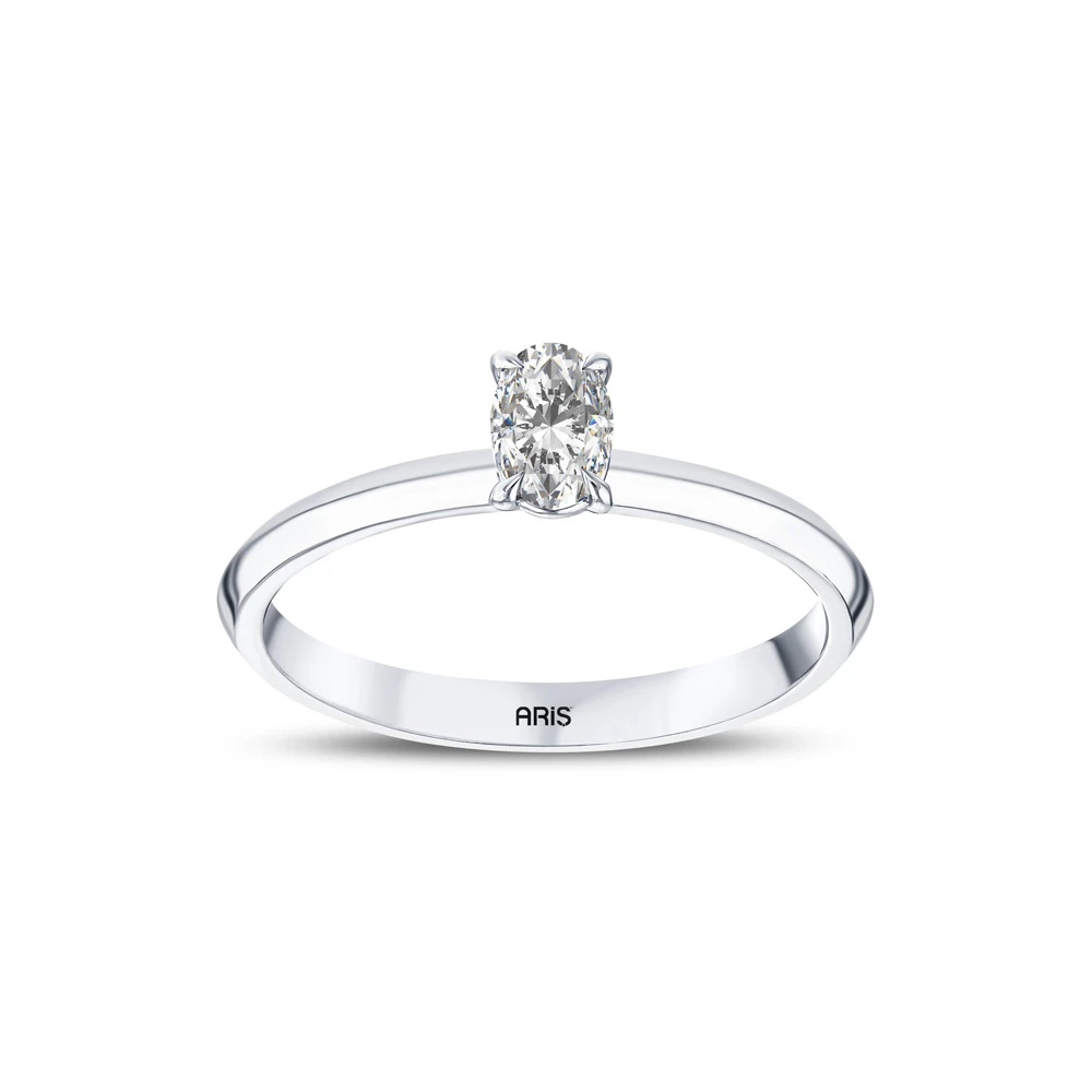 L'oval 0.30 Karat Oval Kesim Tektaş Yüzük