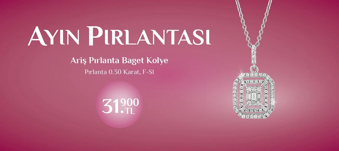 Ariş Ayın Pırlantası Pırlanta Baget Kolye