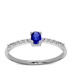 Pırlantalı Safir Taşlı Yüzük