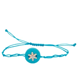 Firuze Taşlı Pırlanta Kar Tanesi İpli Bileklik