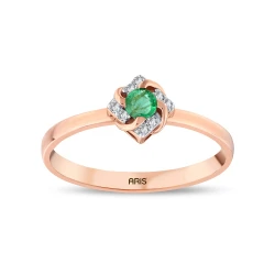  0.16 Karat Zümrüt Pırlanta Yüzük