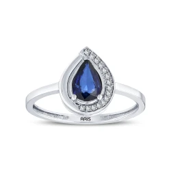 0.60 Karat Safir Damla Pırlanta Yüzük