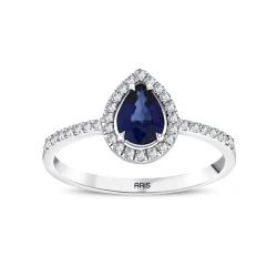0.82 Karat Damla Safir Pırlanta Yüzük