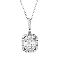 0.21 Karat Baget Pırlanta Kolye