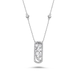 0.67 Karat Baget Pırlanta Kolye