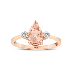 1.12 Karat Morganit Damla Kesim Yüzük