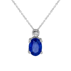 0.88 Karat Pırlanta Safir Kolye