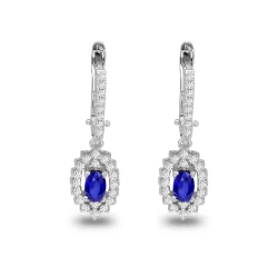 1.19 Karat Safir Pırlanta Küpe