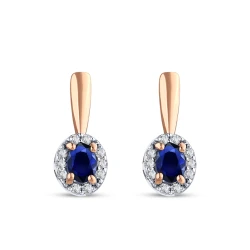 0.41 Karat Safir Pırlanta Küpe