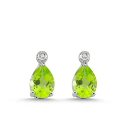 Damla Peridot Pırlanta Küpe