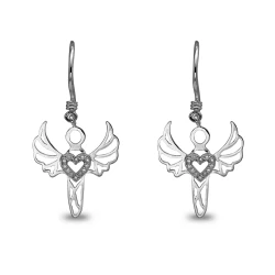 Pırlanta Gümüş Sevgi Meleği Cebrail Küpe