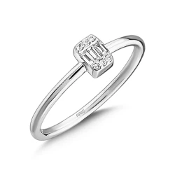 0.07 Karat Pırlanta Baget Yüzük