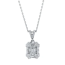 0.39 Karat Fantezi Pırlanta Baget Kolye