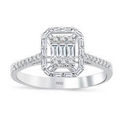 0.42 Karat Pırlanta Baget Yüzük