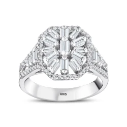 0.86 Karat Pırlantalı Baget Network Yüzük