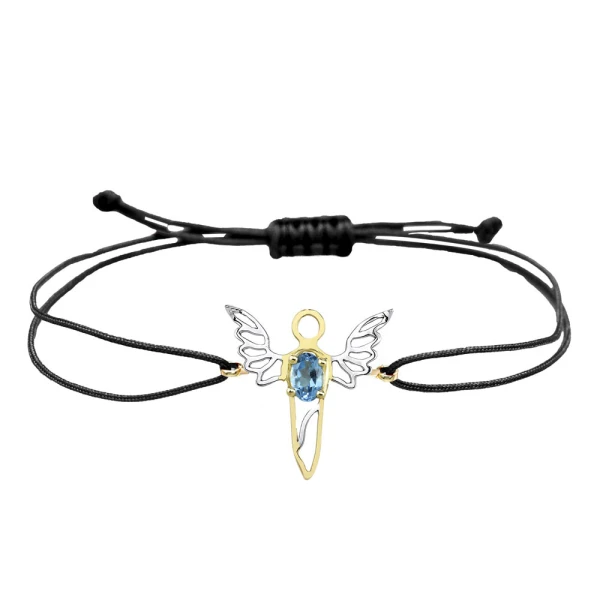 Güç Meleği Mavi Topaz Altın Bileklik (Sandalfon)