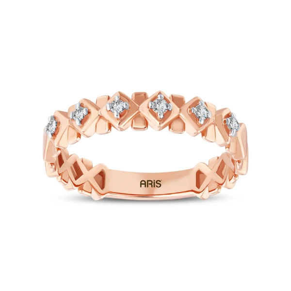 Geometrik Detaylı Pırlanta Yüzük