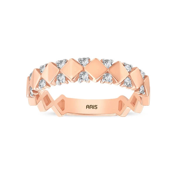 Pırlantalı Geometrik Tasarım Yüzük