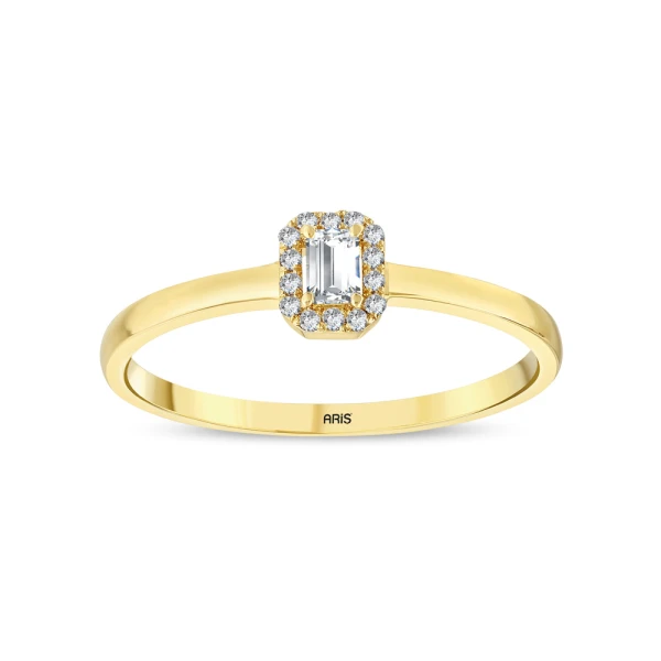 0.11 Karat Baget Kesim Pırlanta Yüzük