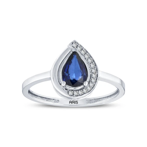 0.60 Karat Safir Damla Pırlanta Yüzük